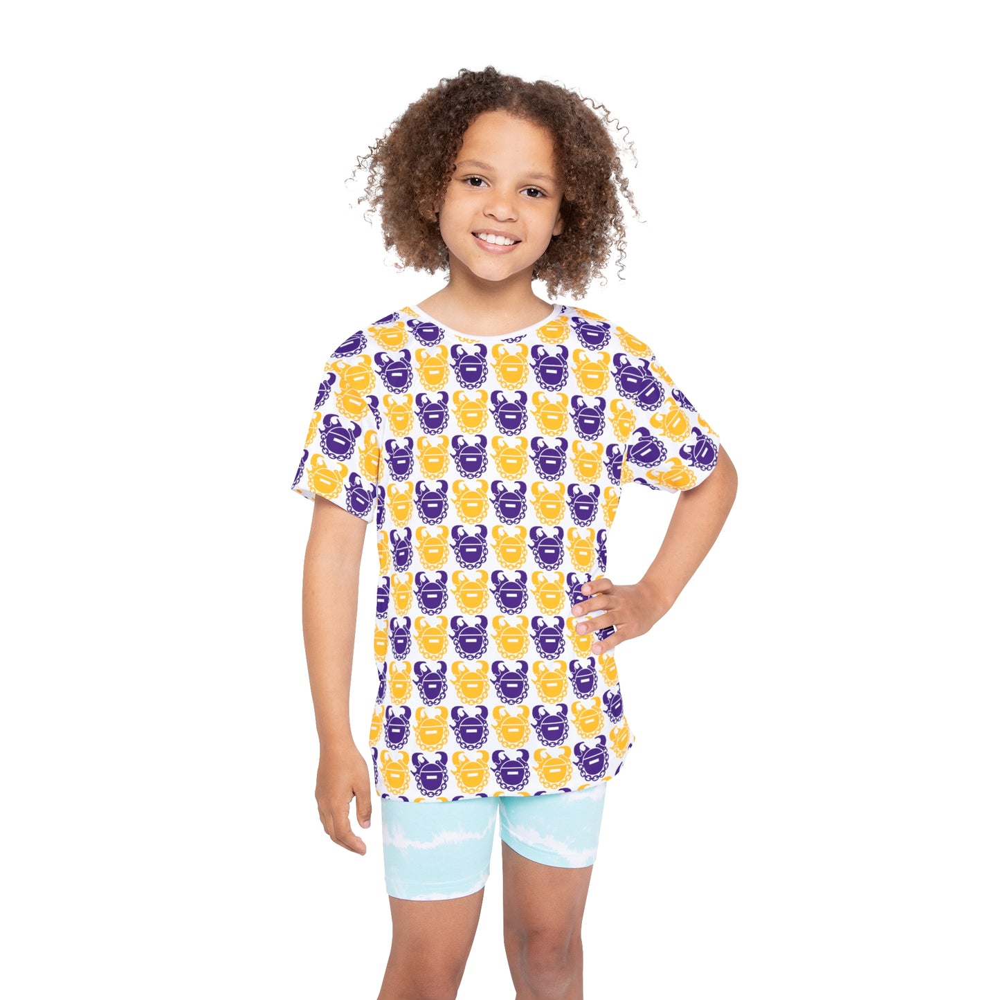 Kids Sports Jersey - Purple/Gold Helmets