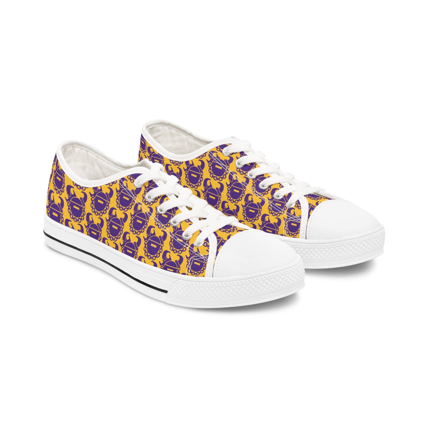 Women's Low Top Sneakers - Gold/Purple Helmets