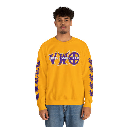 Unisex Heavy Blend™ Crewneck - VWO Brothers & Sisters + Game Day Helmet (Sleeves)