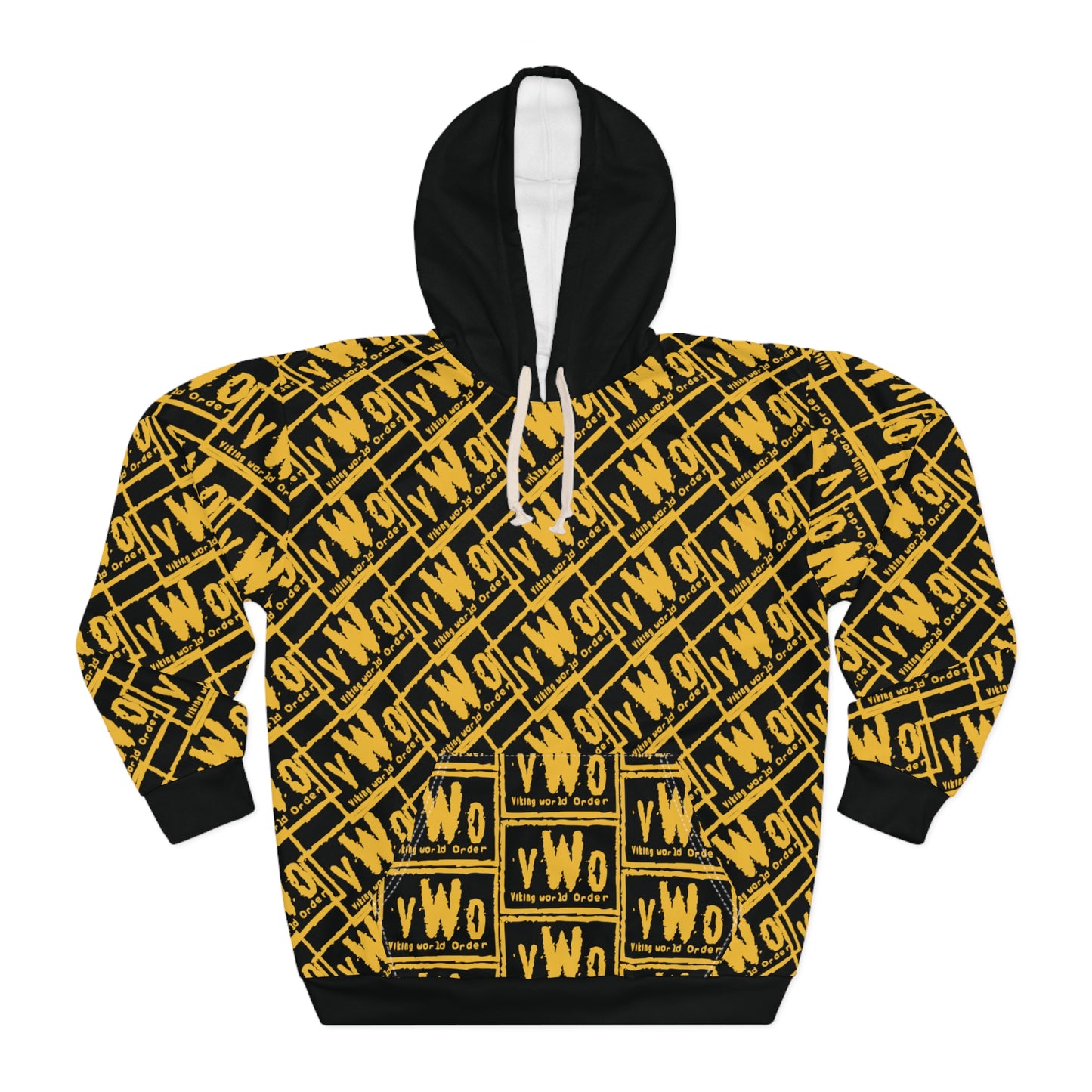 Unisex Pullover Hoodie - Black/Gold - VWO (Framed)