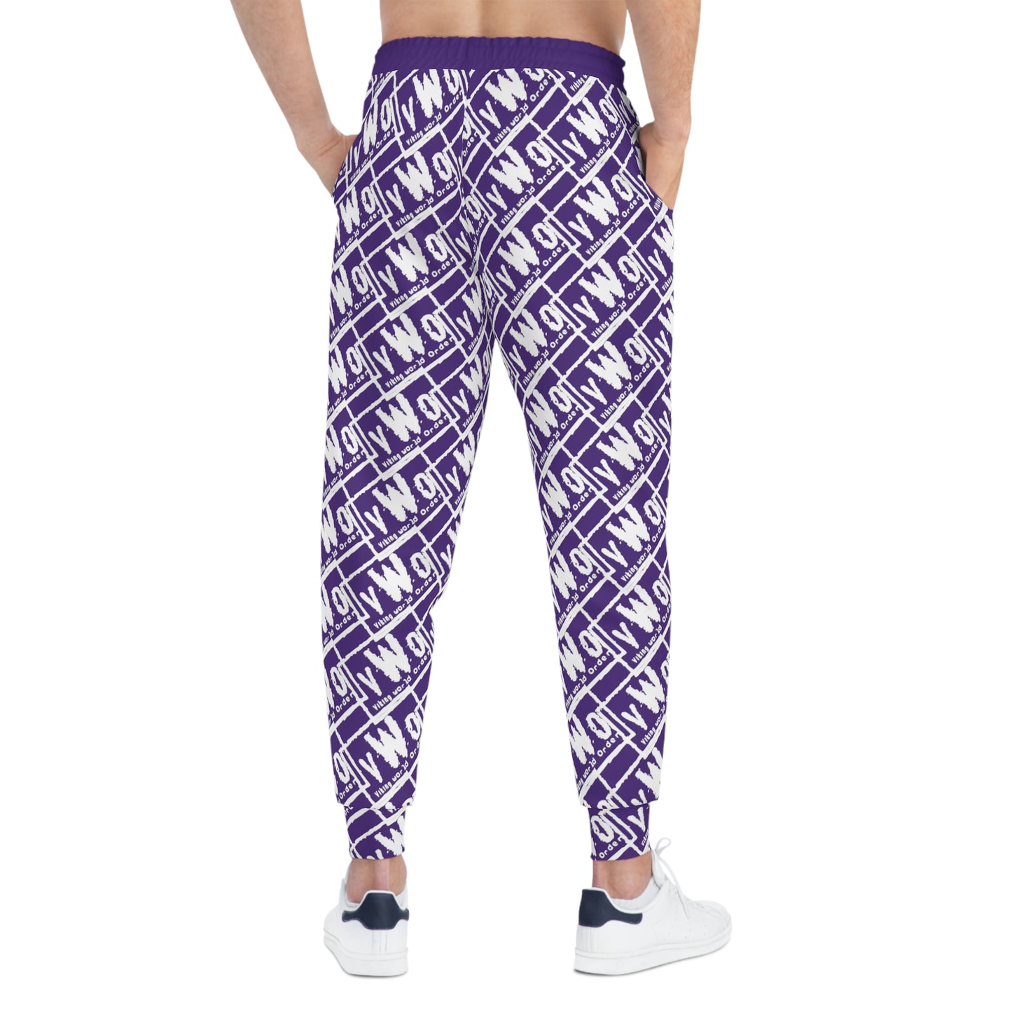 Unisex Athletic Joggers - Purple/White - VWO (Framed)