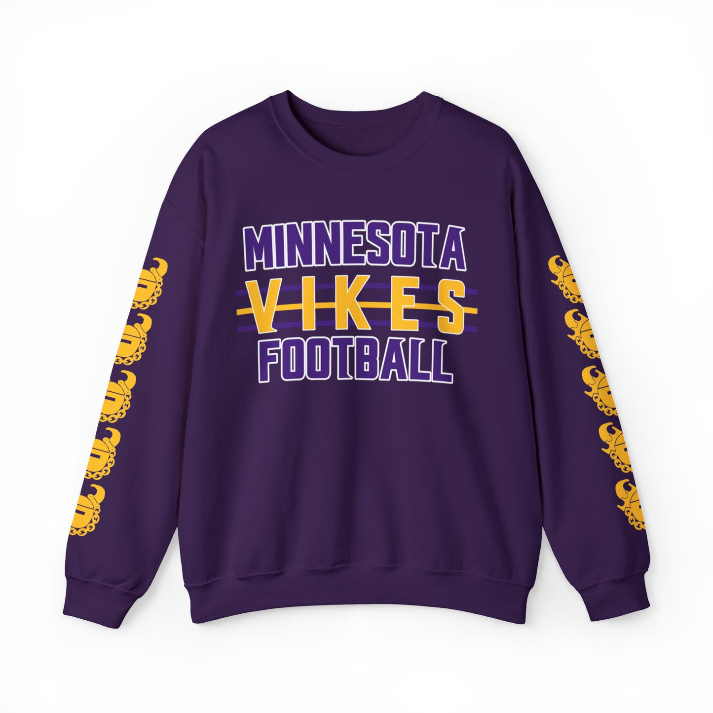 Unisex Heavy Blend™ Crewneck - Vikes Football + Game Day Helmet (Sleeves)