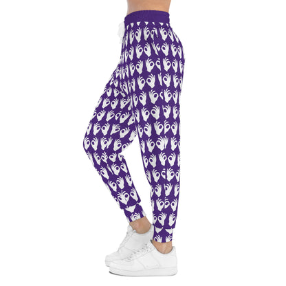 Unisex Athletic Joggers - Purple/White - Griddy