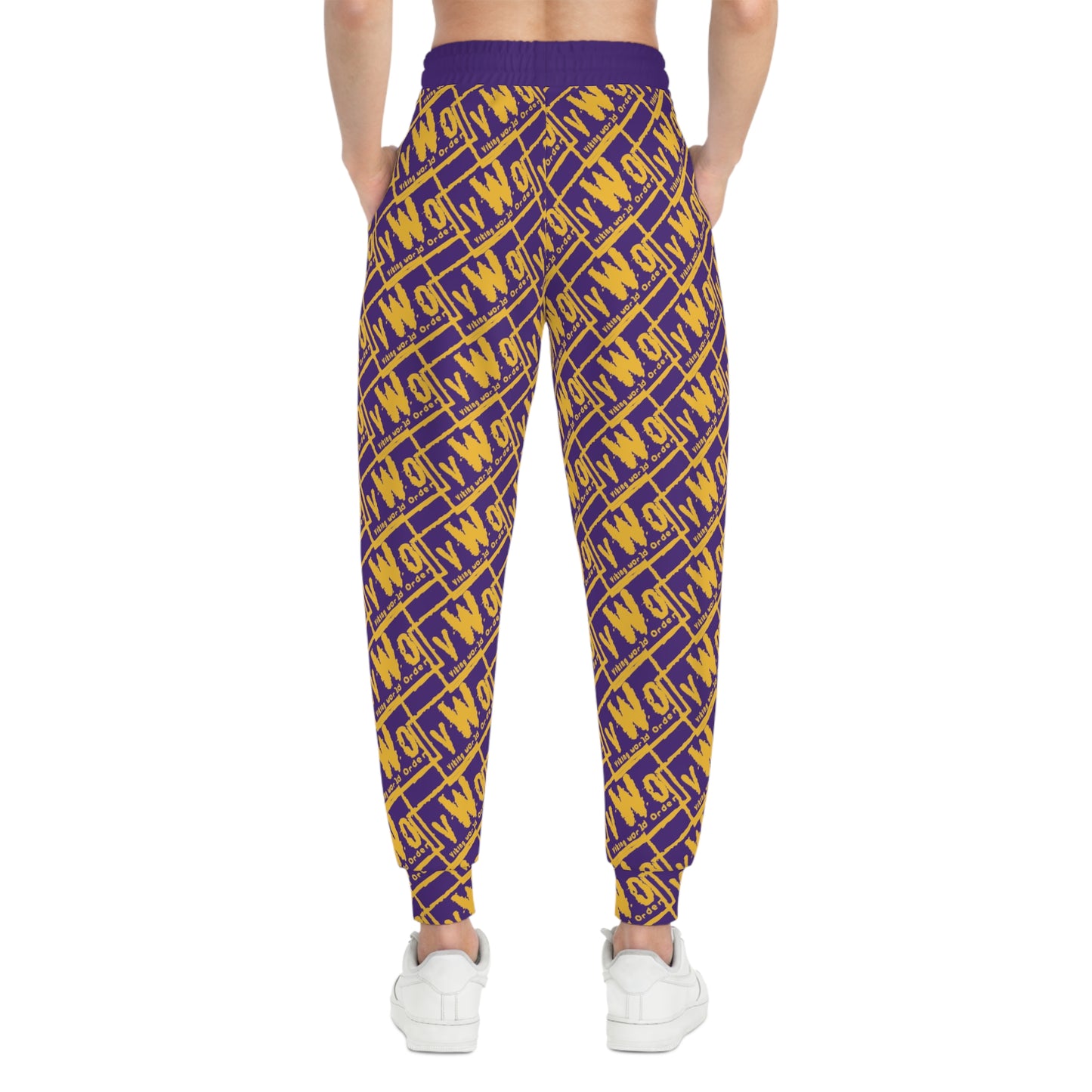 Unisex Athletic Joggers - Purple/Gold - VWO (Framed)