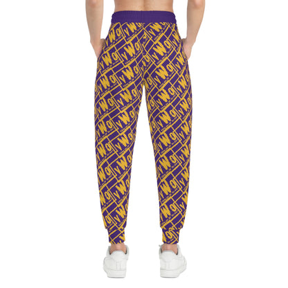 Unisex Athletic Joggers - Purple/Gold - VWO (Framed)