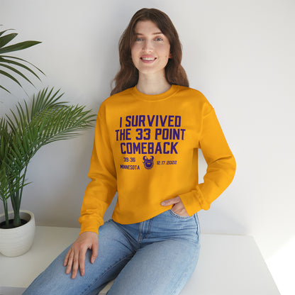 Unisex Heavy Blend™ Crewneck - Survived the 33 Point Comeback