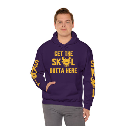 Unisex Heavy Blend™ Hooded Sweatshirt - Get OUTTA Here + Original (Sleeves)
