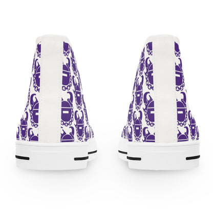 Women's High Top Sneakers - Purple & Gold Helmets