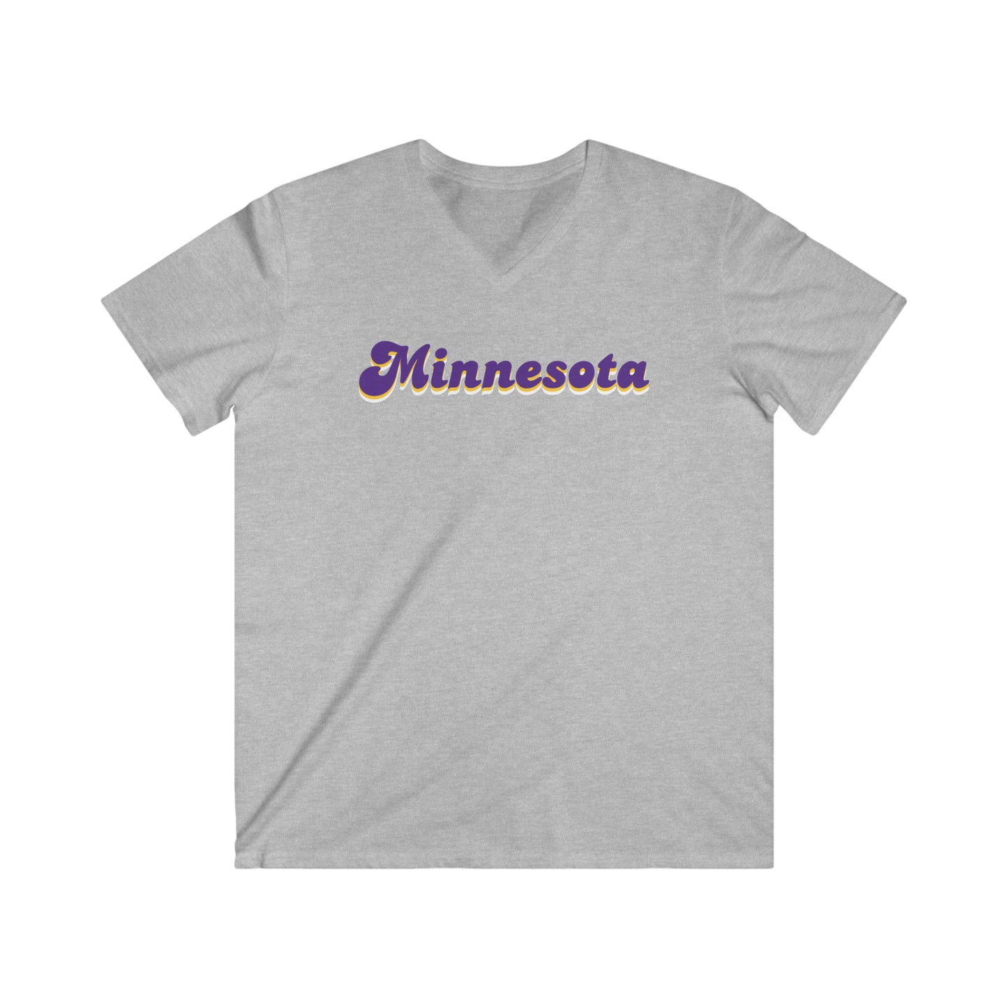 Men's Fitted V-Neck Short Sleeve - Minnesota (Retro)