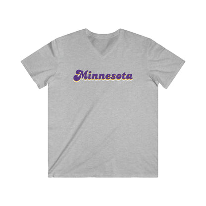 Men's Fitted V-Neck Short Sleeve - Minnesota (Retro)