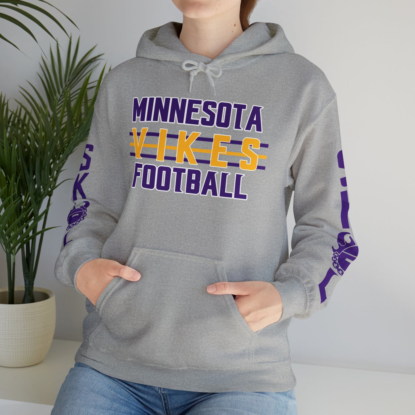 Unisex Heavy Blend™ Hooded Sweatshirt - Vikes Football + Original (Sleeves)