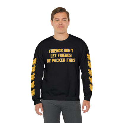 Unisex Heavy Blend™ Crewneck - Friends Don't Let Friends + Game Day Helmet (Sleeves)