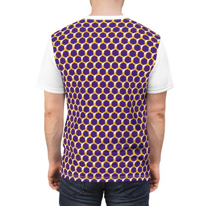 Unisex Cut & Sew Tee - Purple/Gold Hex - Let's go Crazy!