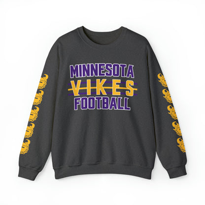 Unisex Heavy Blend™ Crewneck - Vikes Football + Game Day Helmet (Sleeves)