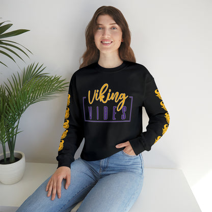 Unisex Heavy Blend™ Crewneck - Vibes + Game Day Helmet (Sleeves)