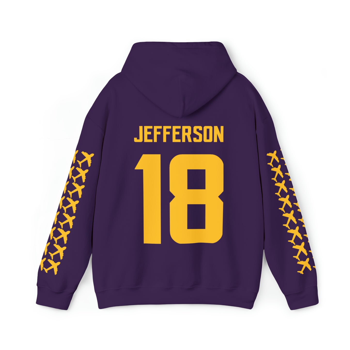 Unisex Heavy Blend™ Hooded Sweatshirt - Jersey #18 + Jet Planes (Sleeves)