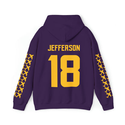 Unisex Heavy Blend™ Hooded Sweatshirt - Jersey #18 + Jet Planes (Sleeves)