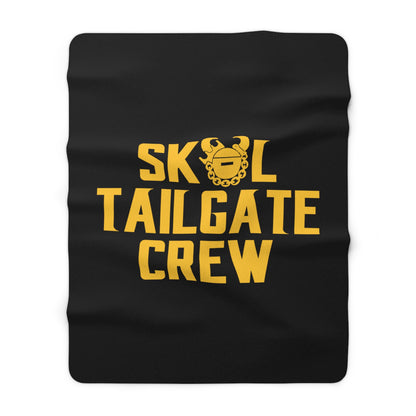 Sherpa Fleece Blanket - Black - Tailgate Crew