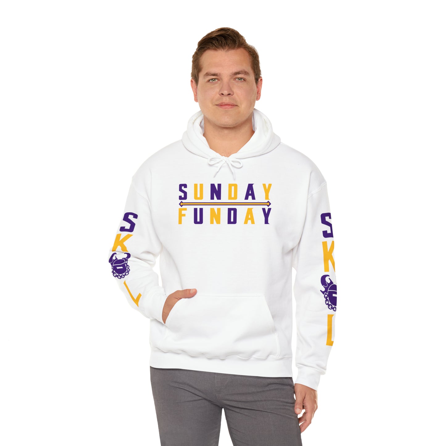 Unisex Heavy Blend™ Hooded Sweatshirt - Sunday FUNday + Original (Sleeves)