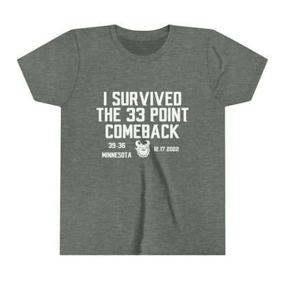 Youth T-Shirt - Survived the 33 Point Comeback