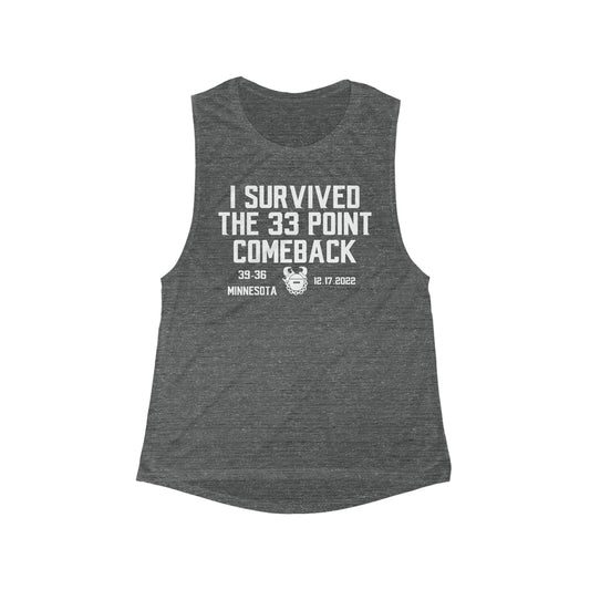 Women's Flowy Scoop Muscle Tank - Survived the 33 Point Comeback