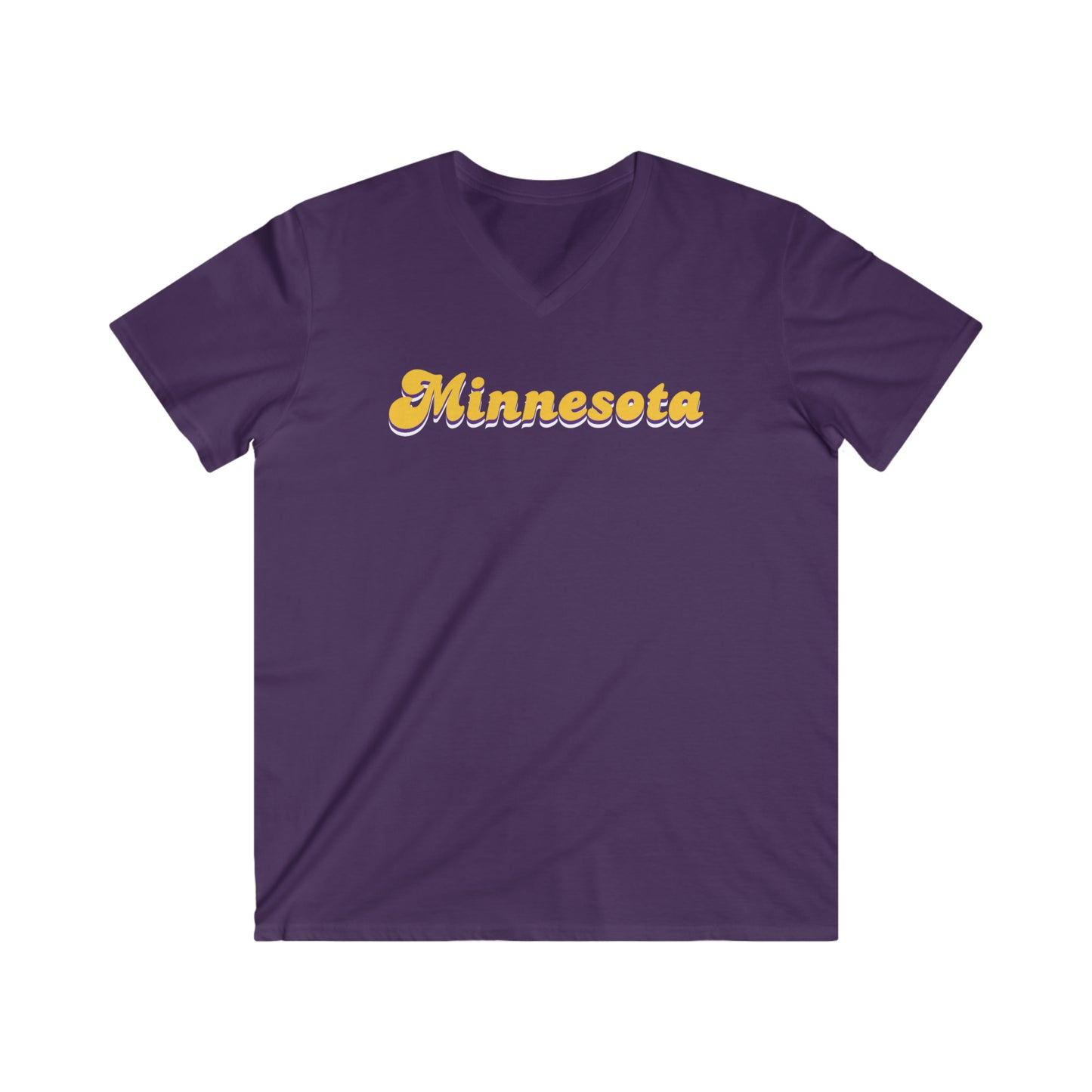 Men's Fitted V-Neck Short Sleeve - Minnesota (Retro)