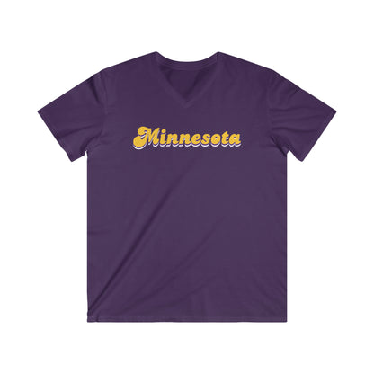 Men's Fitted V-Neck Short Sleeve - Minnesota (Retro)