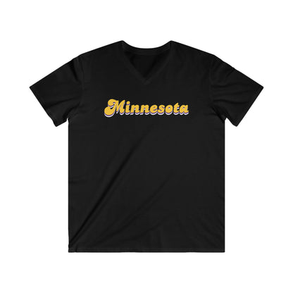 Men's Fitted V-Neck Short Sleeve - Minnesota (Retro)