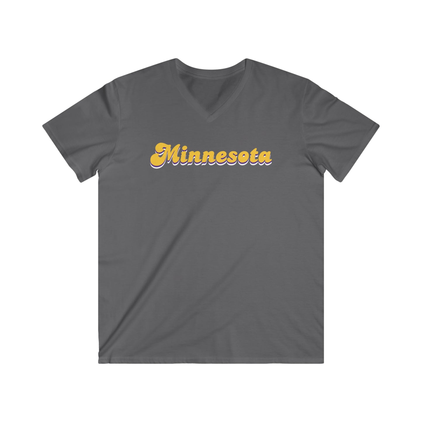 Men's Fitted V-Neck Short Sleeve - Minnesota (Retro)