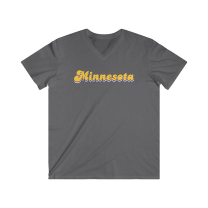 Men's Fitted V-Neck Short Sleeve - Minnesota (Retro)