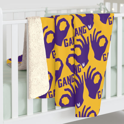 Sherpa Fleece Blanket - Gold/Purple - Griddy Gang