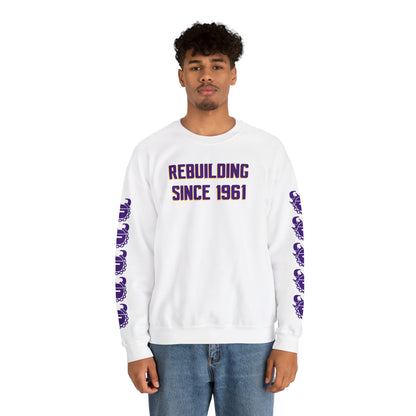 Unisex Heavy Blend™ Crewneck - Rebuilding Since 1961 + Game Day Helmet (Sleeves)