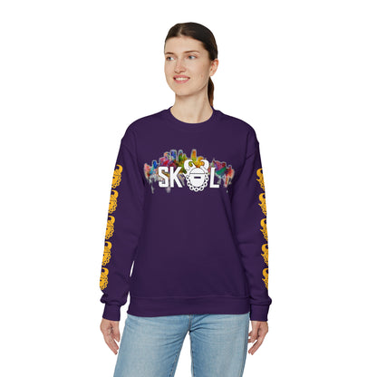 Unisex Heavy Blend™ Crewneck - Skyline + Game Day Helmet (Sleeves)