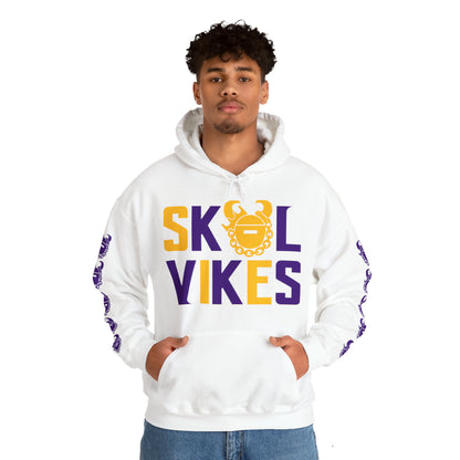 Unisex Heavy Blend™ Hooded Sweatshirt - Vikes + Game Day Helmet (Sleeves)
