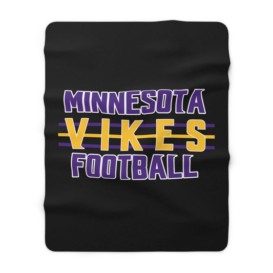 Sherpa Fleece Blanket - Black - Vikes Football