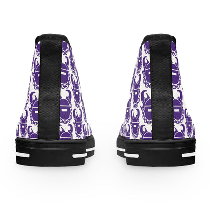 Women's High Top Sneakers - Purple & Gold Helmets