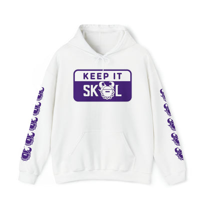 Unisex Heavy Blend™ Hooded Sweatshirt - Keep it Simple (Framed) + Game Day Helmet (Sleeves)