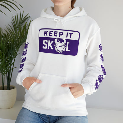 Unisex Heavy Blend™ Hooded Sweatshirt - Keep it Simple (Framed) + Game Day Helmet (Sleeves)