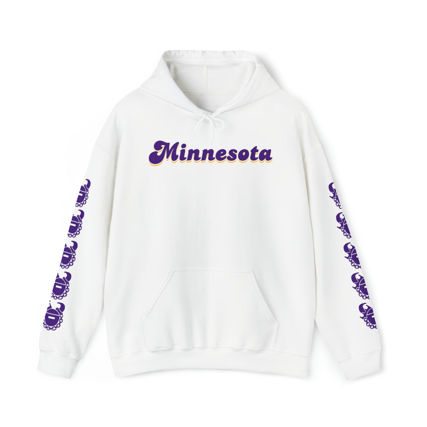Unisex Heavy Blend™ Hooded Sweatshirt - Minnesota (Retro) + Game Day Helmet (Sleeves)