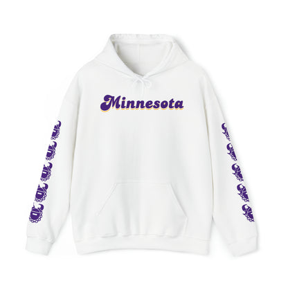 Unisex Heavy Blend™ Hooded Sweatshirt - Minnesota (Retro) + Game Day Helmet (Sleeves)