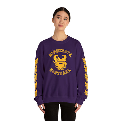 Unisex Heavy Blend™ Crewneck - Minnesota Football + Game Day Helmet (Sleeves)