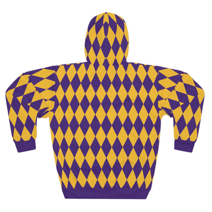 Unisex Pullover Hoodie - Purple/Gold Diamonds - & BEER