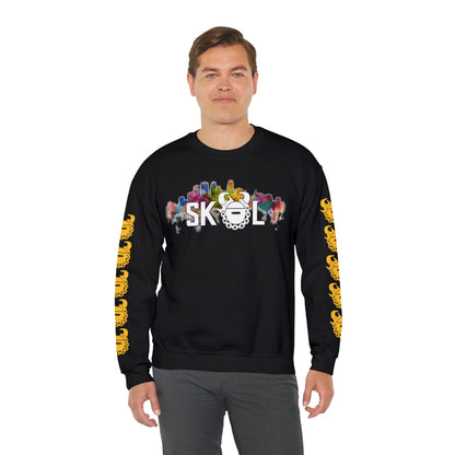 Unisex Heavy Blend™ Crewneck - Skyline + Game Day Helmet (Sleeves)