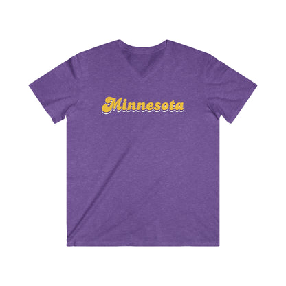 Men's Fitted V-Neck Short Sleeve - Minnesota (Retro)