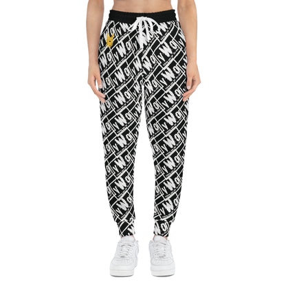 Unisex Athletic Joggers - Black/White - VWO (Framed)