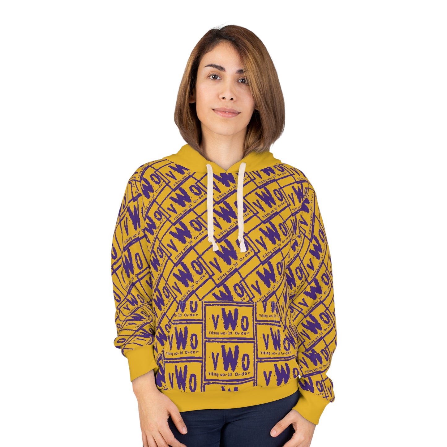 Unisex Pullover Hoodie - Gold/Purple - VWO (Framed)
