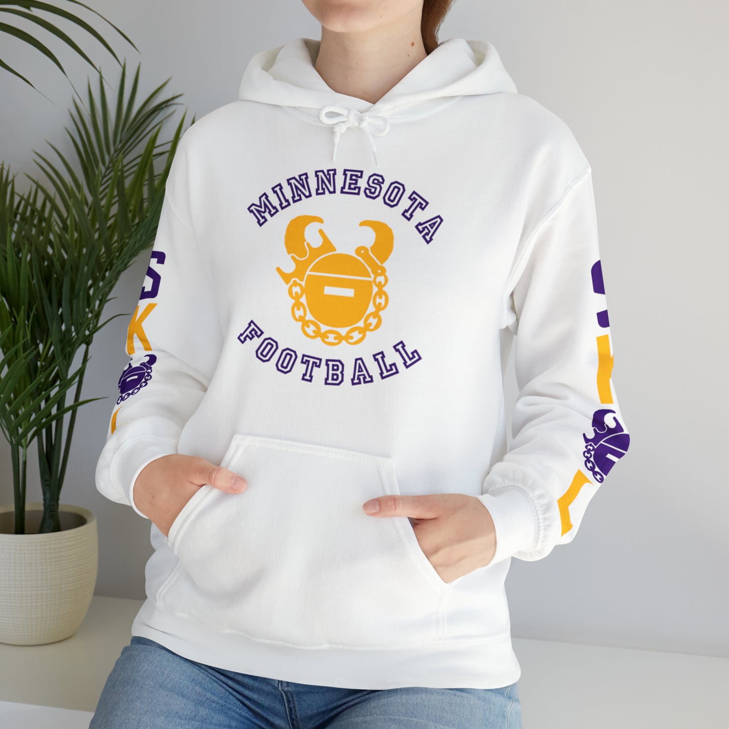 Unisex Heavy Blend™ Hooded Sweatshirt - Minnesota Football + Original (Sleeves)