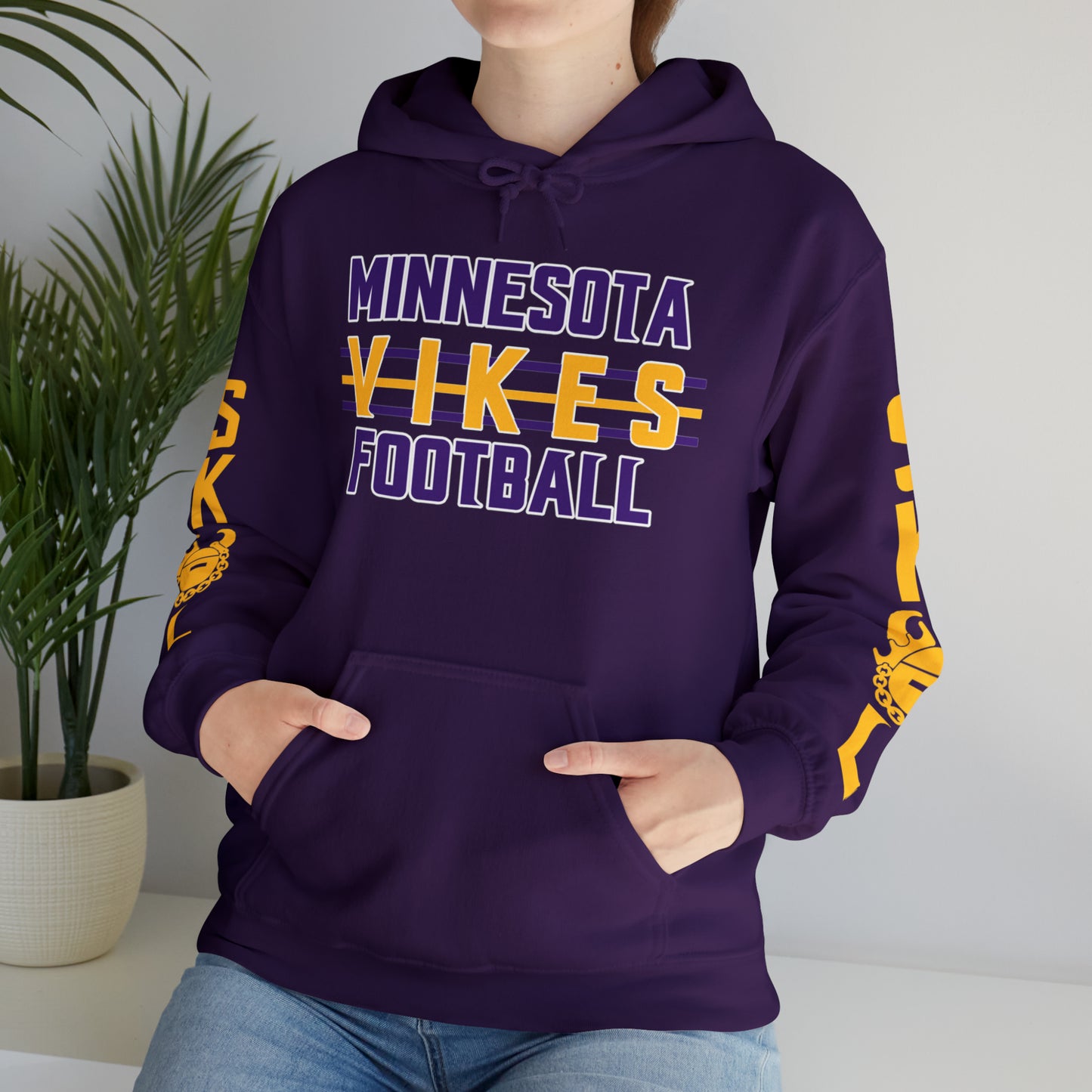 Unisex Heavy Blend™ Hooded Sweatshirt - Vikes Football + Original (Sleeves)