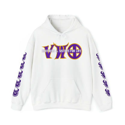 Unisex Heavy Blend™ Hooded Sweatshirt - VWO Brothers & Sisters + Game Day Helmet (Sleeves)