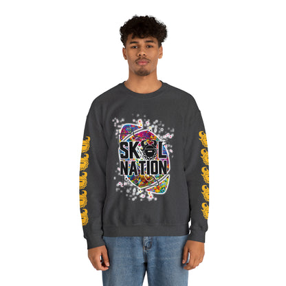 Unisex Heavy Blend™ Crewneck - MN Nation (Color Blast) + Game Day Helmet (Sleeves)